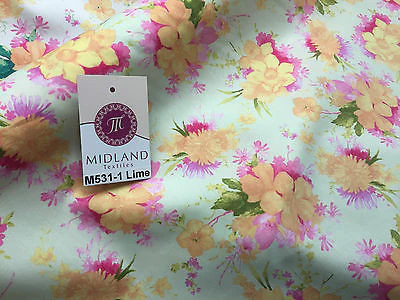 Vintage Abstract Floral Printed Fabric 100% Cotton Poplin  44" Wide  M531 Mtex - Image 7