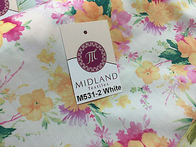 Vintage Abstract Floral Printed Fabric 100% Cotton Poplin  44" Wide  M531 Mtex - Image 8