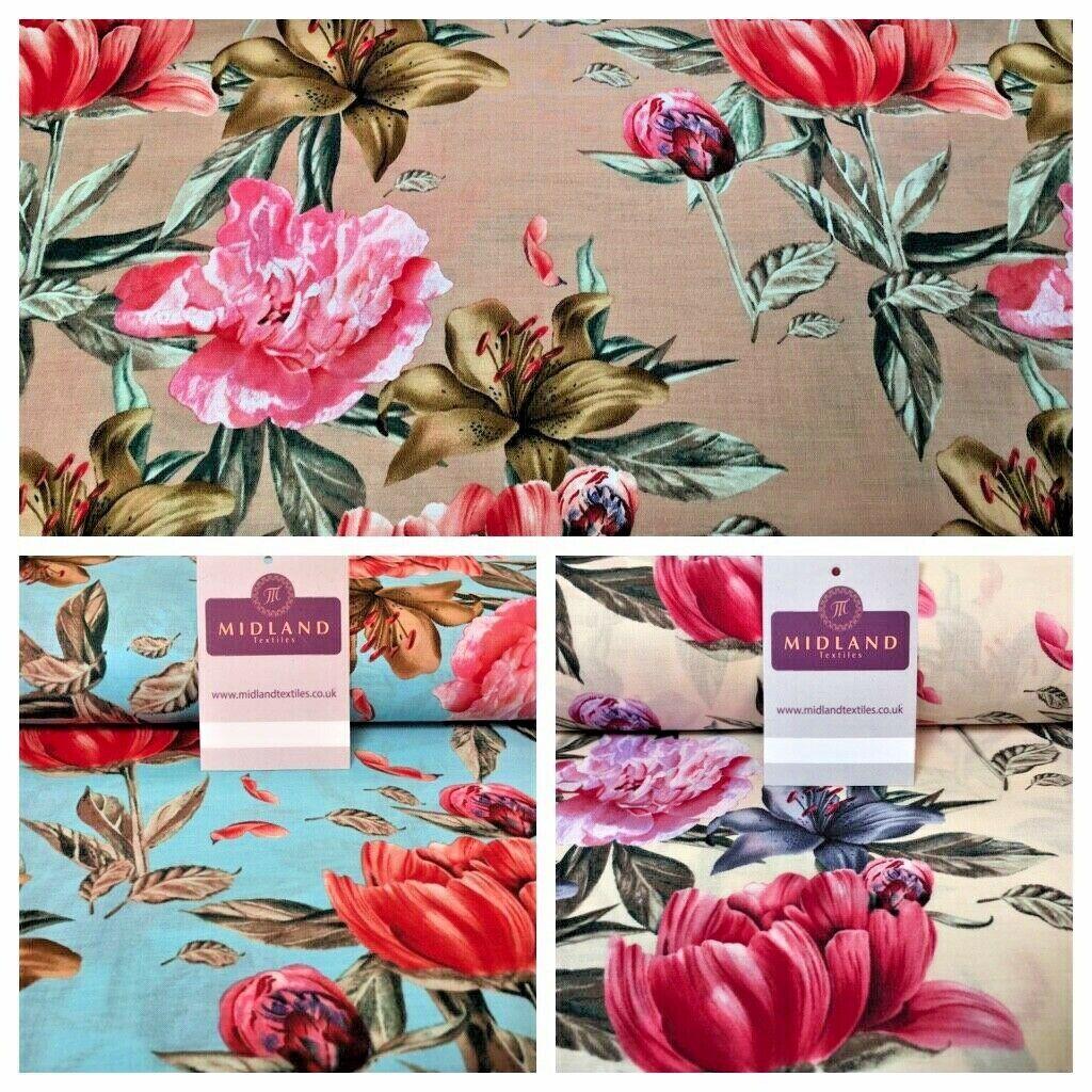 Vintage Floral Printed Cotton Lawn Dress Fabric 150cm MK1236 Mtex - Image 12