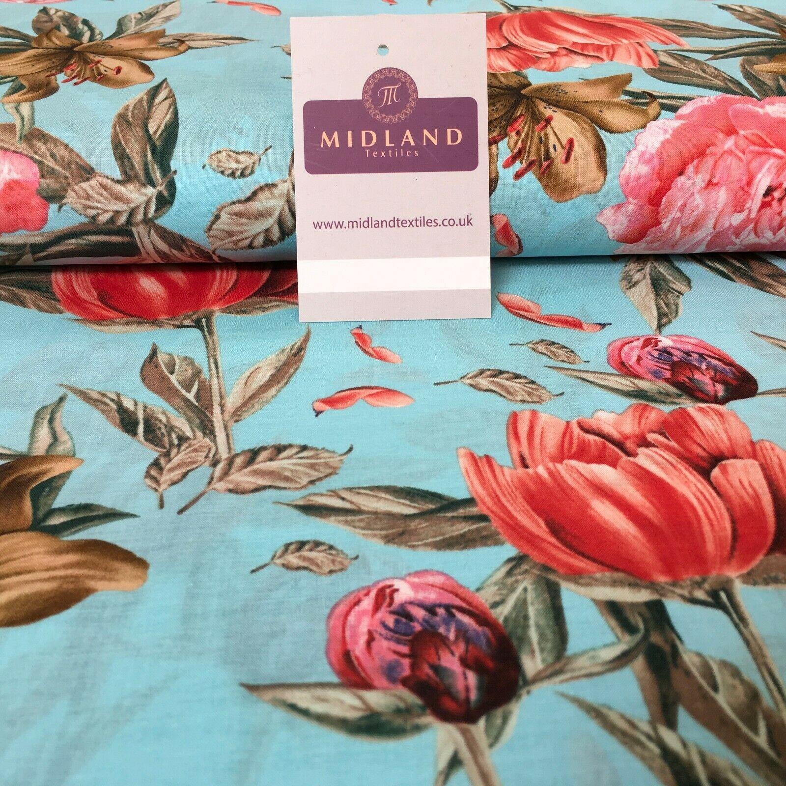 Vintage Floral Printed Cotton Lawn Dress Fabric 150cm MK1236 Mtex - Image 14