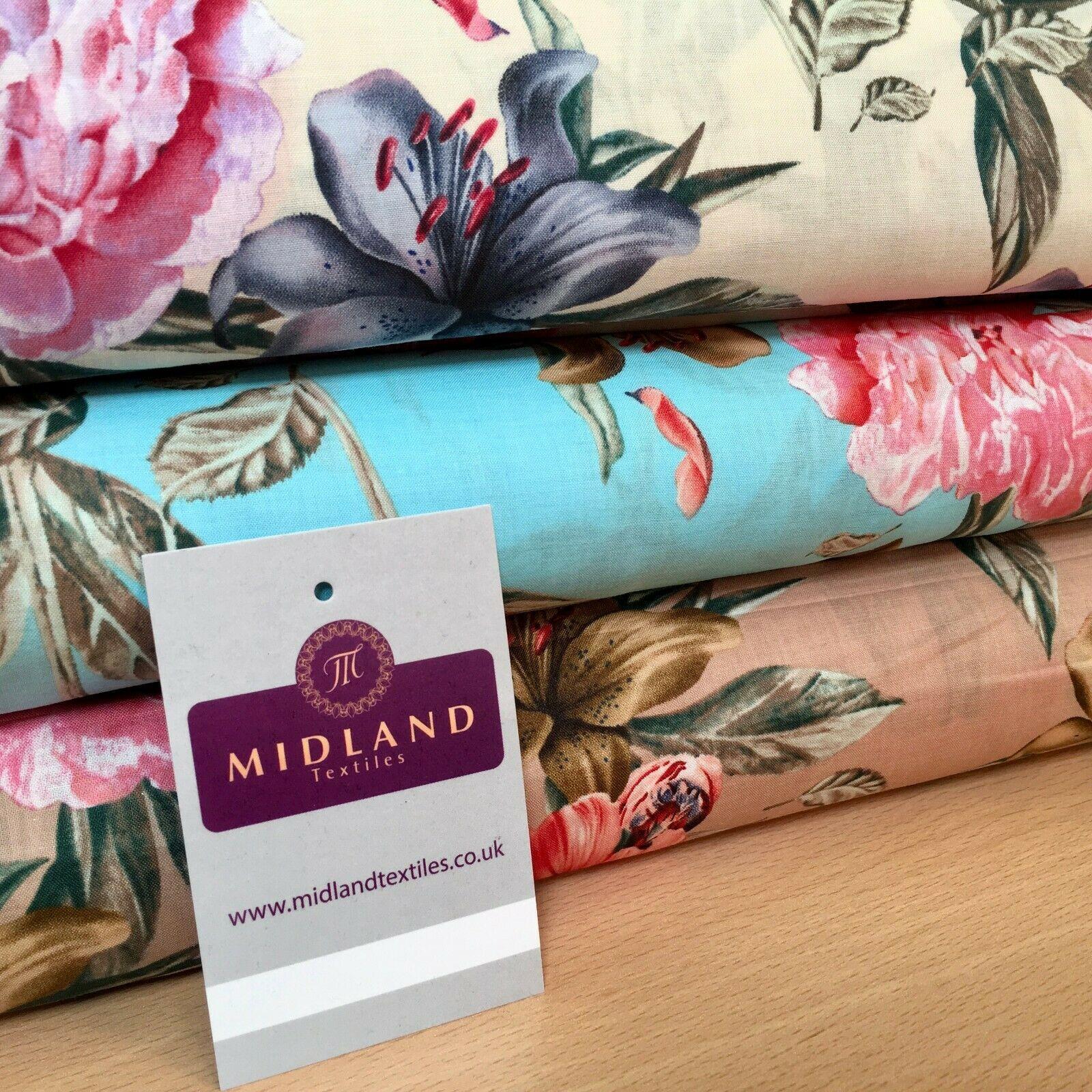 Vintage Floral Printed Cotton Lawn Dress Fabric 150cm MK1236 Mtex - Image 16