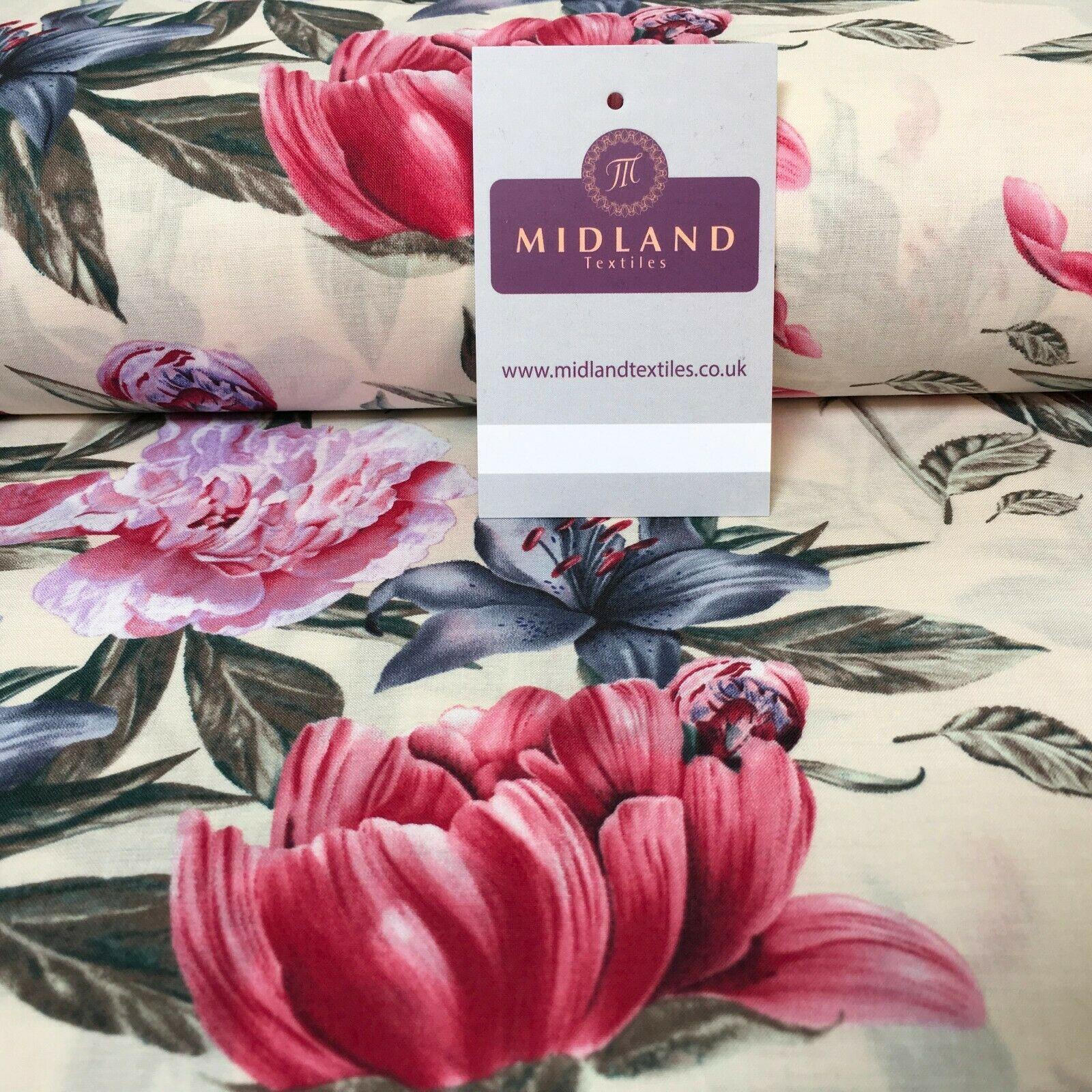 Vintage Floral Printed Cotton Lawn Dress Fabric 150cm MK1236 Mtex - Image 23