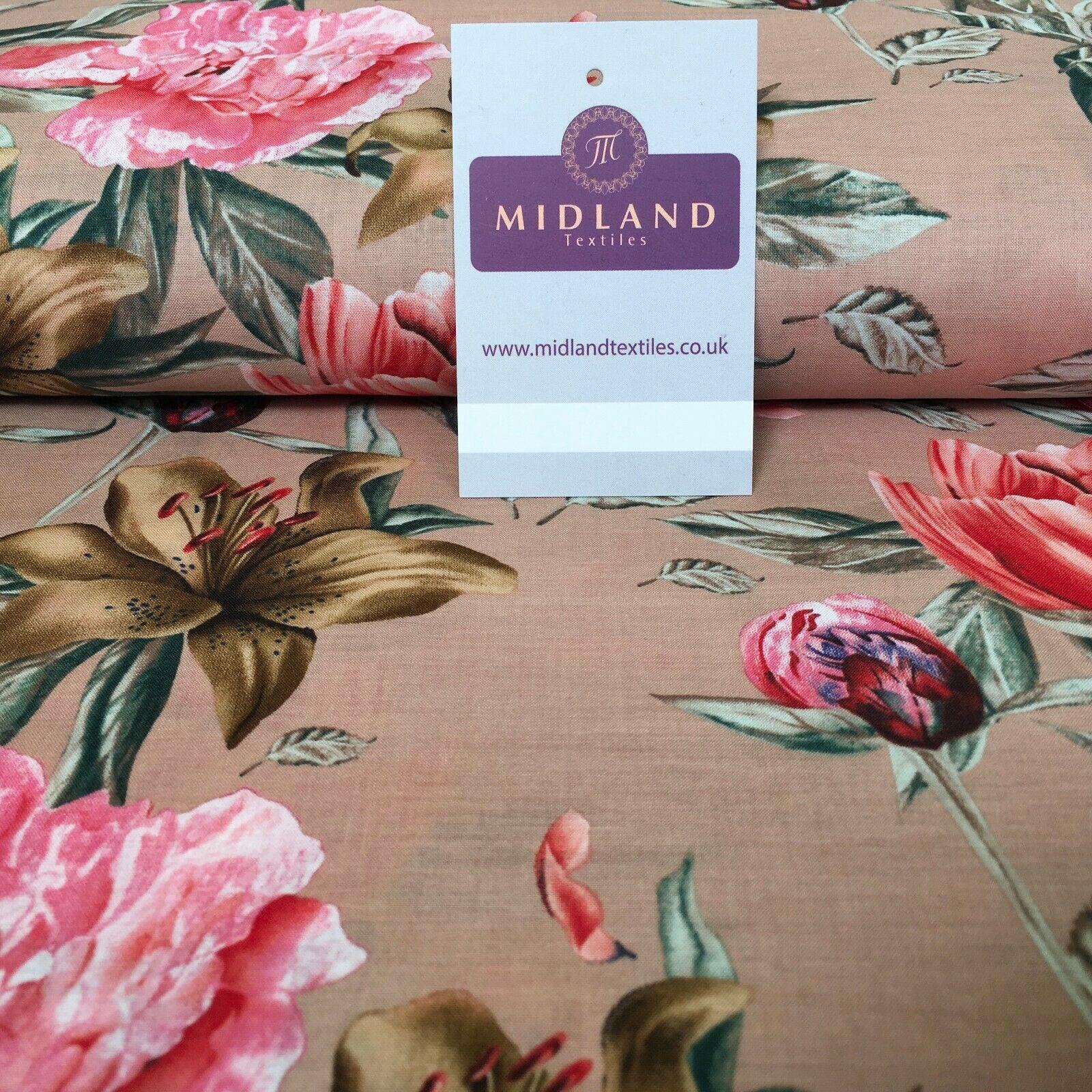 Vintage Floral Printed Cotton Lawn Dress Fabric 150cm MK1236 Mtex - Image 6