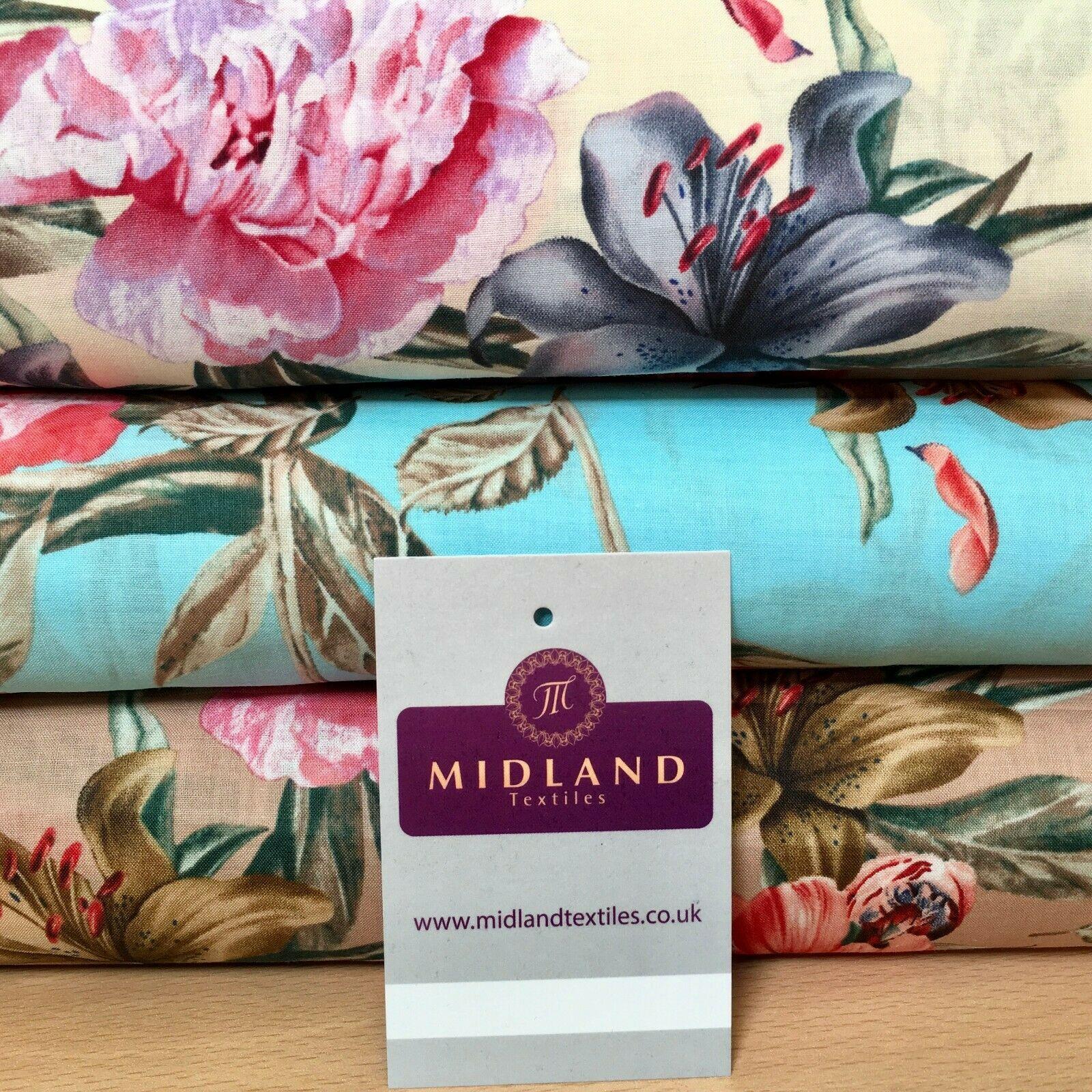 Vintage Floral Printed Cotton Lawn Dress Fabric 150cm MK1236 Mtex - Image 9