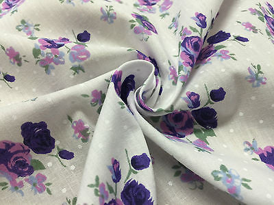 Vintage Floral Rose Spotted Print Poly Cotton Fabric 44" Wide M356 Mtex - Image 10