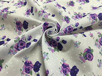 Vintage Floral Rose Spotted Print Poly Cotton Fabric 44" Wide M356 Mtex - Image 12