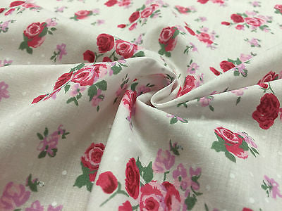 Vintage Floral Rose Spotted Print Poly Cotton Fabric 44" Wide M356 Mtex - Image 6
