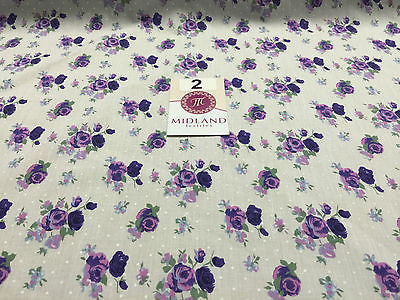 Vintage Floral Rose Spotted Print Poly Cotton Fabric 44" Wide M356 Mtex - Image 9