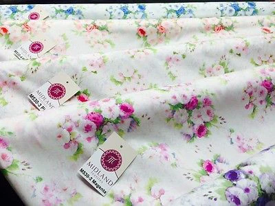 Vintage floral shabby Chic Printed Fabric 100% Cotton Poplin 44" Wide M530 Mtex - Image 4