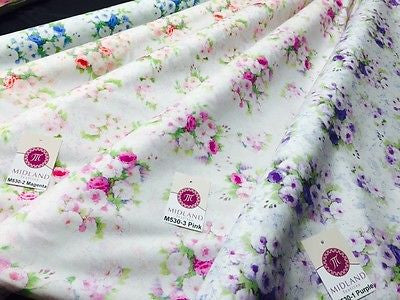 Vintage floral shabby Chic Printed Fabric 100% Cotton Poplin 44" Wide M530 Mtex - Image 5