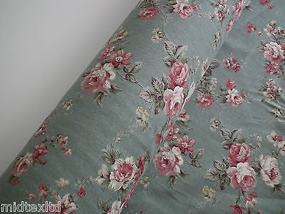 Vintage Rose Floral Print Shabby Chic, 100% Crafting Cotton 45 " Wide - M28 Mtex - Image 6